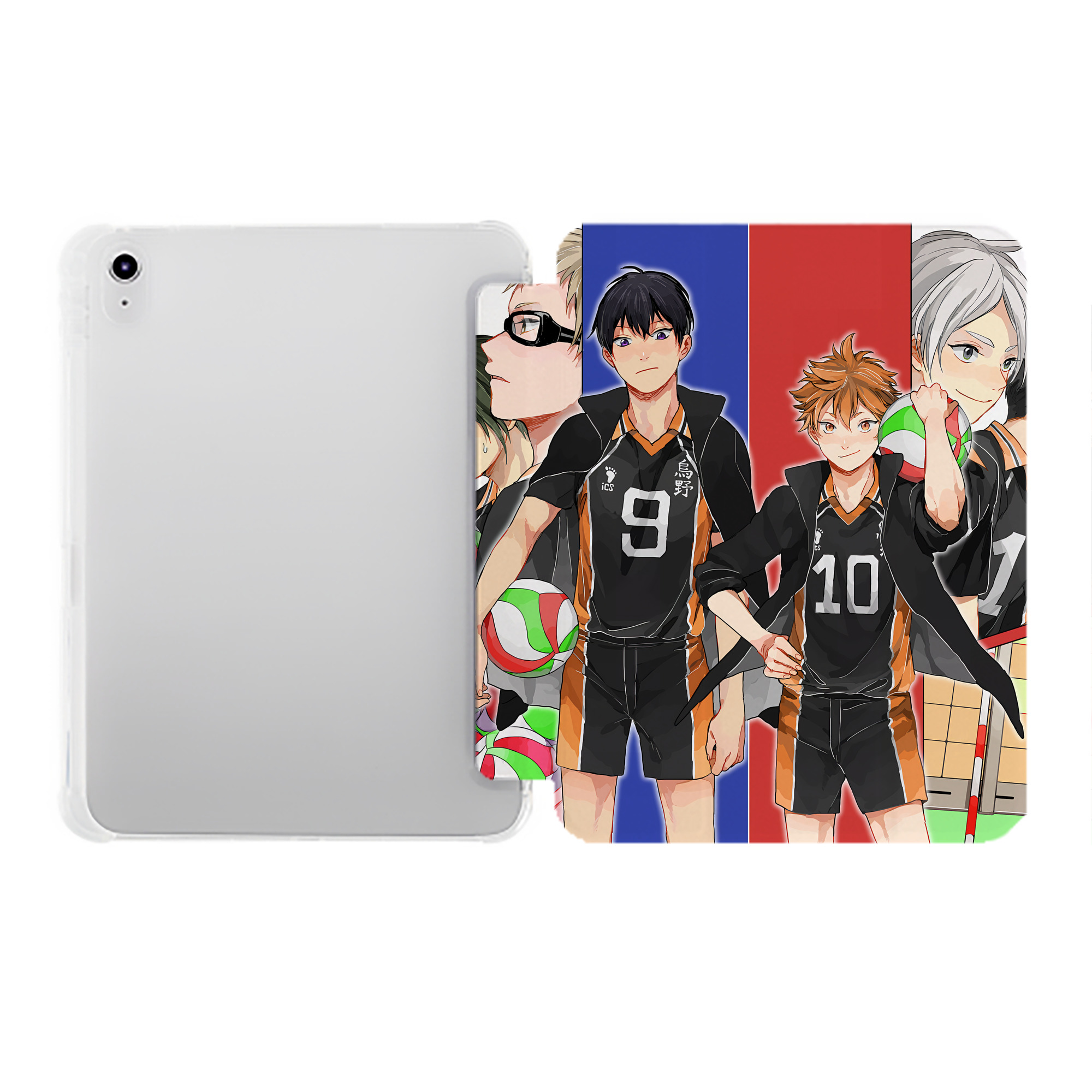 （画像用） ハイキュー!! Haikyu!! IPad ケース ペン収納付き 三つ折りスタンド PUレザー×シリコン 対応機種9.5/10.5/10.9インチ